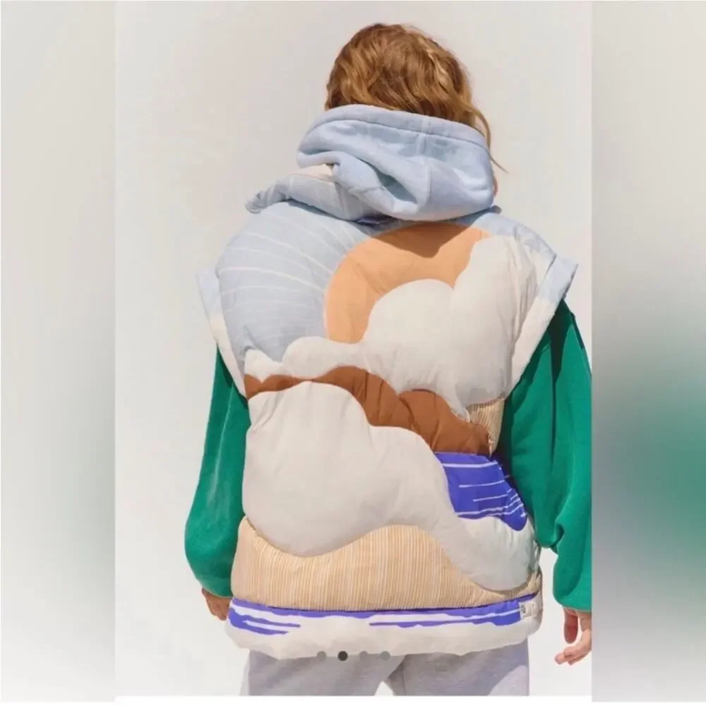 NWT Free People "In A Bubble” Conversational Quilted Vest Sz. L - Picture 2 of 4